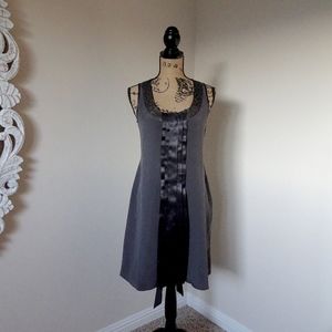 Ted Baker Gray Silk Evening Formal Dress W/ Sequins Size 1